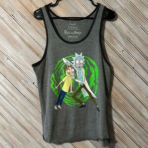 Rick & Morty Adult Swim Sleeveless Tank Top Graphic Logo Summer Shirt Sci-Fi TV